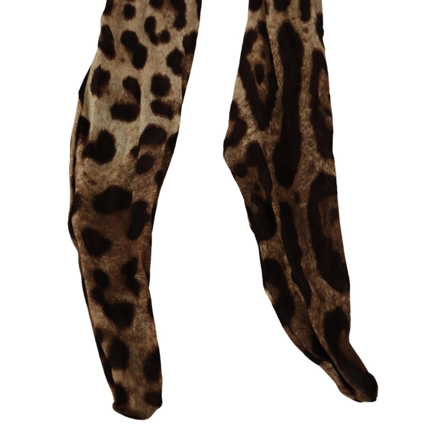 Brown Leopard Print Mesh Tights Nylon Socks