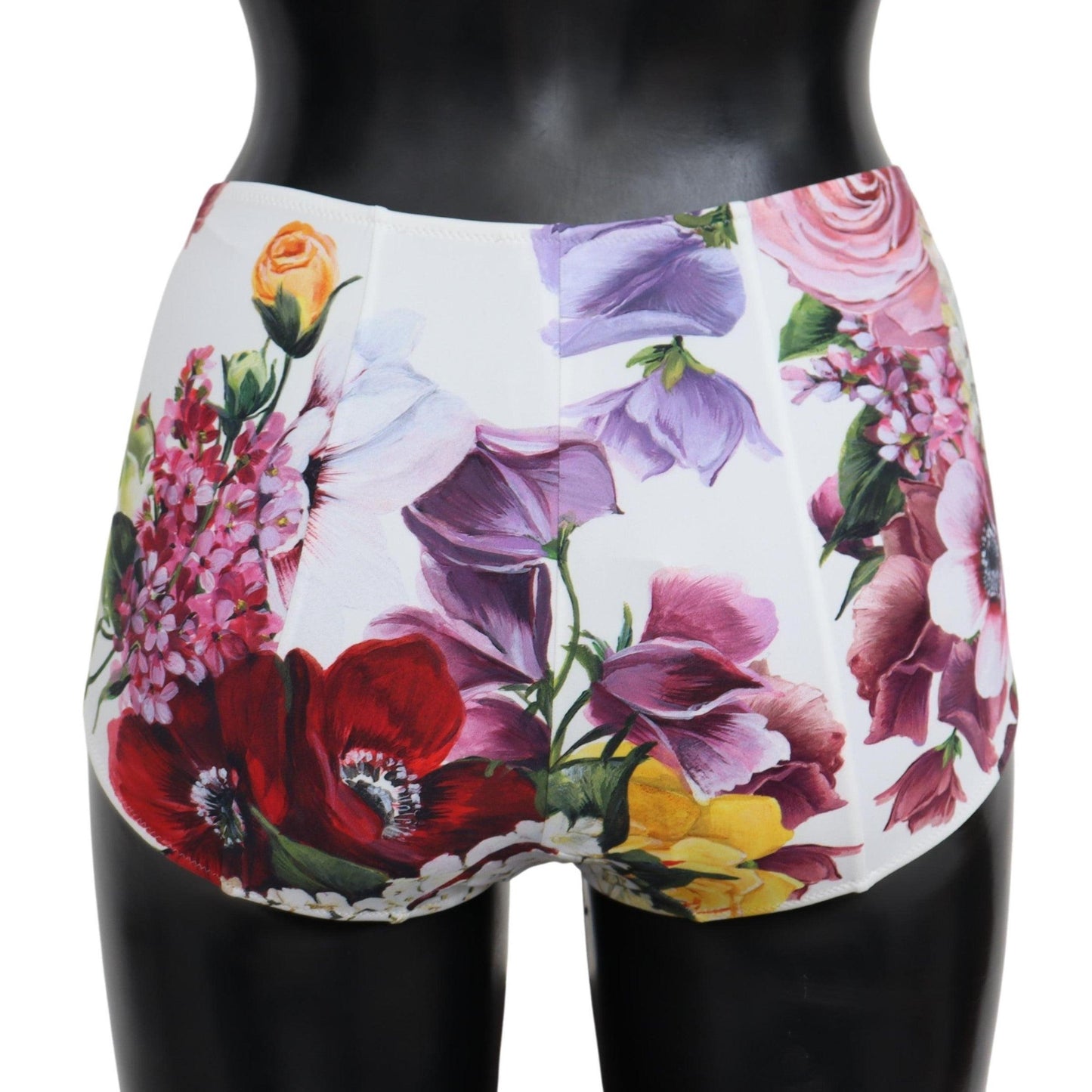 White Floral Print Swimwear Beachwear Bikini Bottom