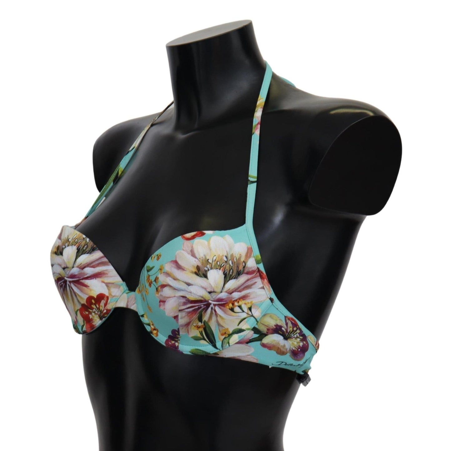 Mint Green Floral Print Beachwear Bikini Tops