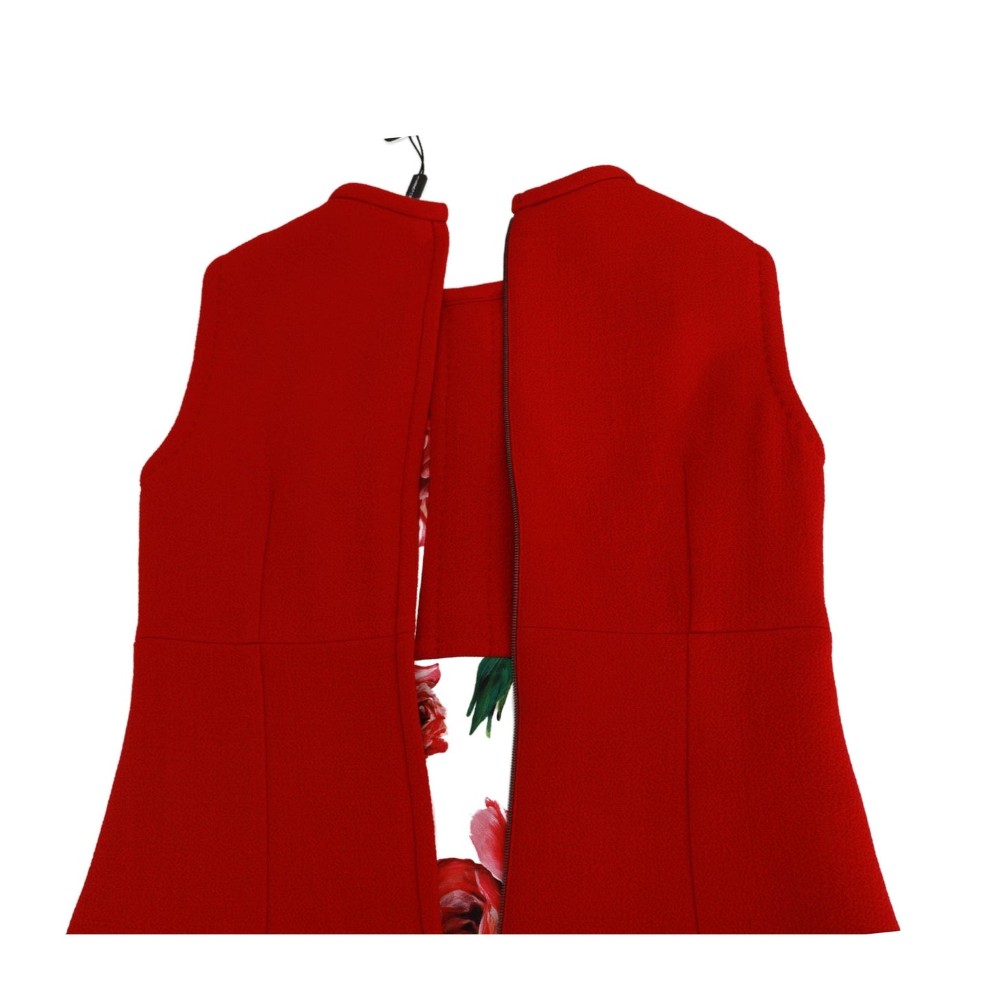 Red Wool Roses Shift Mini Gown Dress