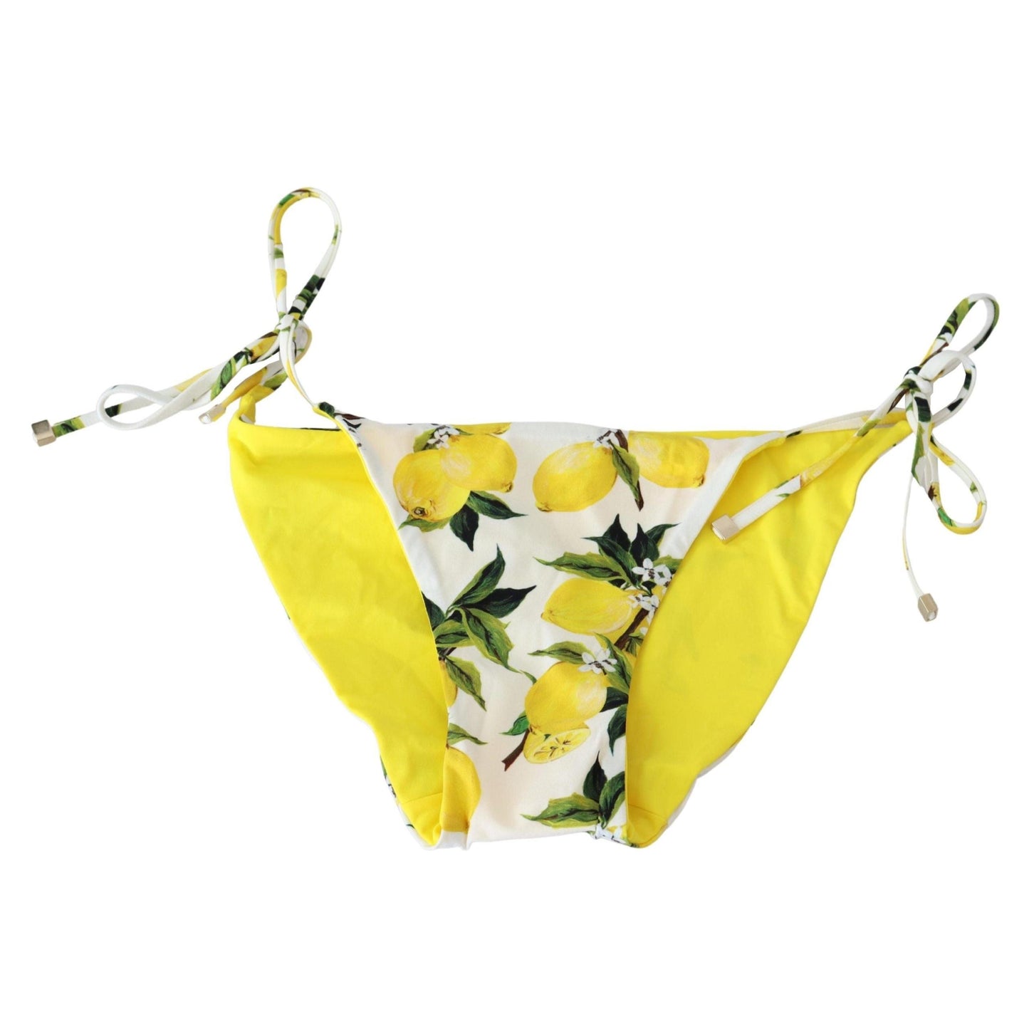 White Lemon Print Bottom Bikini Beachwear Swimsuit