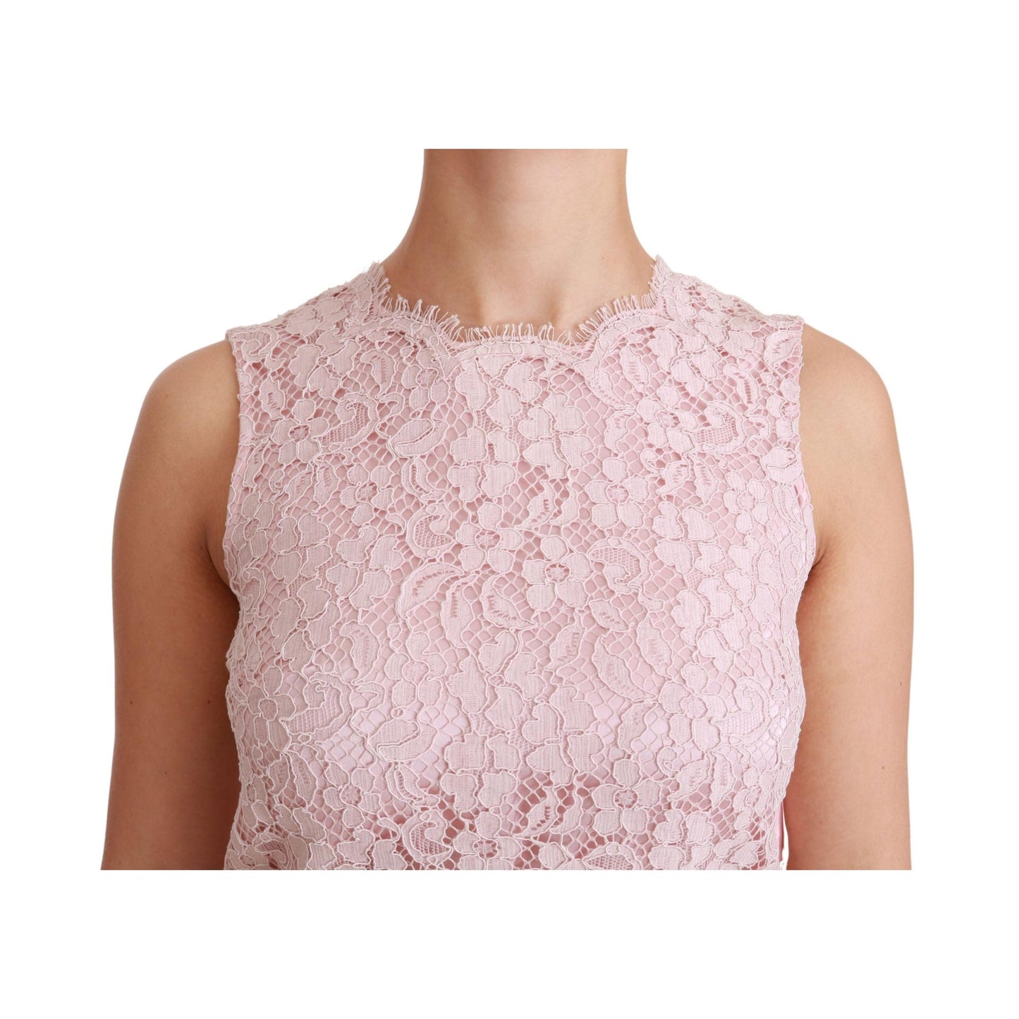 Pink Floral Lace Shift Gown Mini Dress