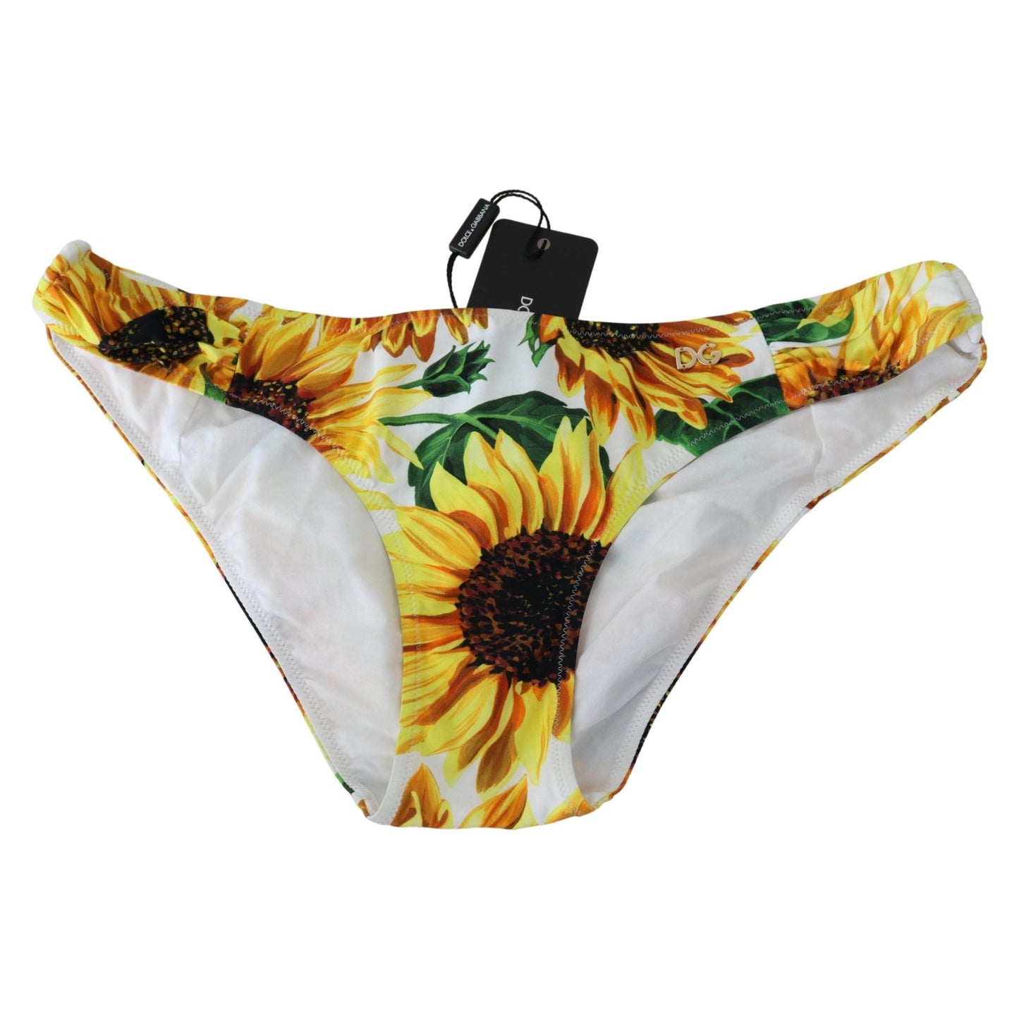 White Sunflower Halter Two Piece Swimwear Bikini
