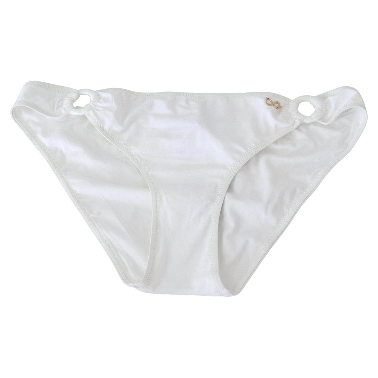 White Nylon Solid Halter Two Piece Swimwear Bikini