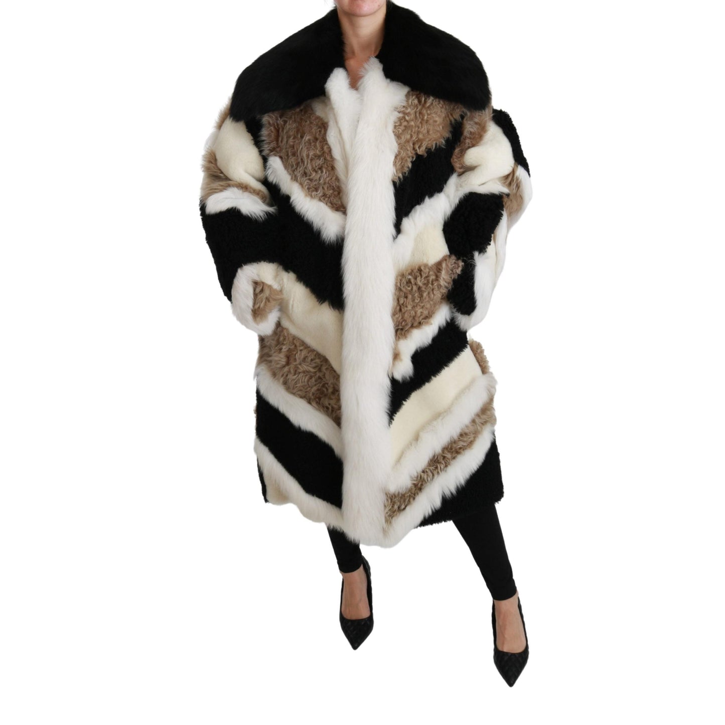Sheep Fur Shearling Cape Jacket Coat