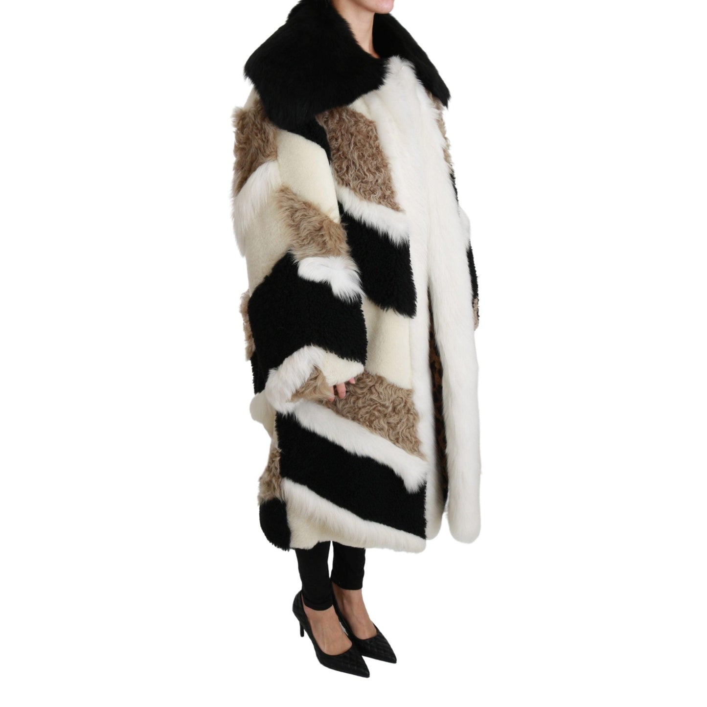 Sheep Fur Shearling Cape Jacket Coat