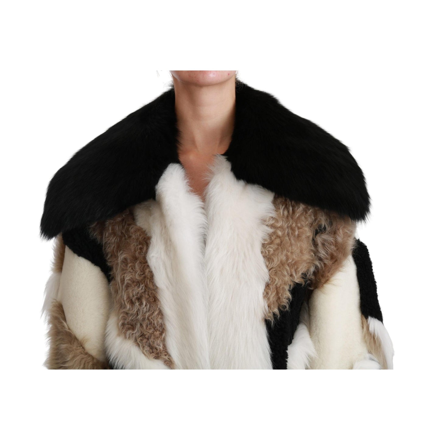 Sheep Fur Shearling Cape Jacket Coat