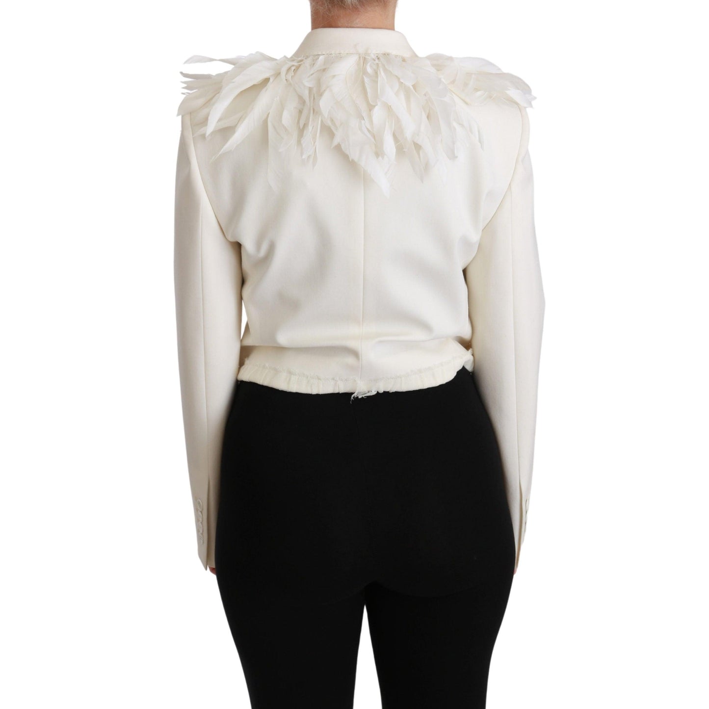 White Double Breasted Coat Wool Jacket