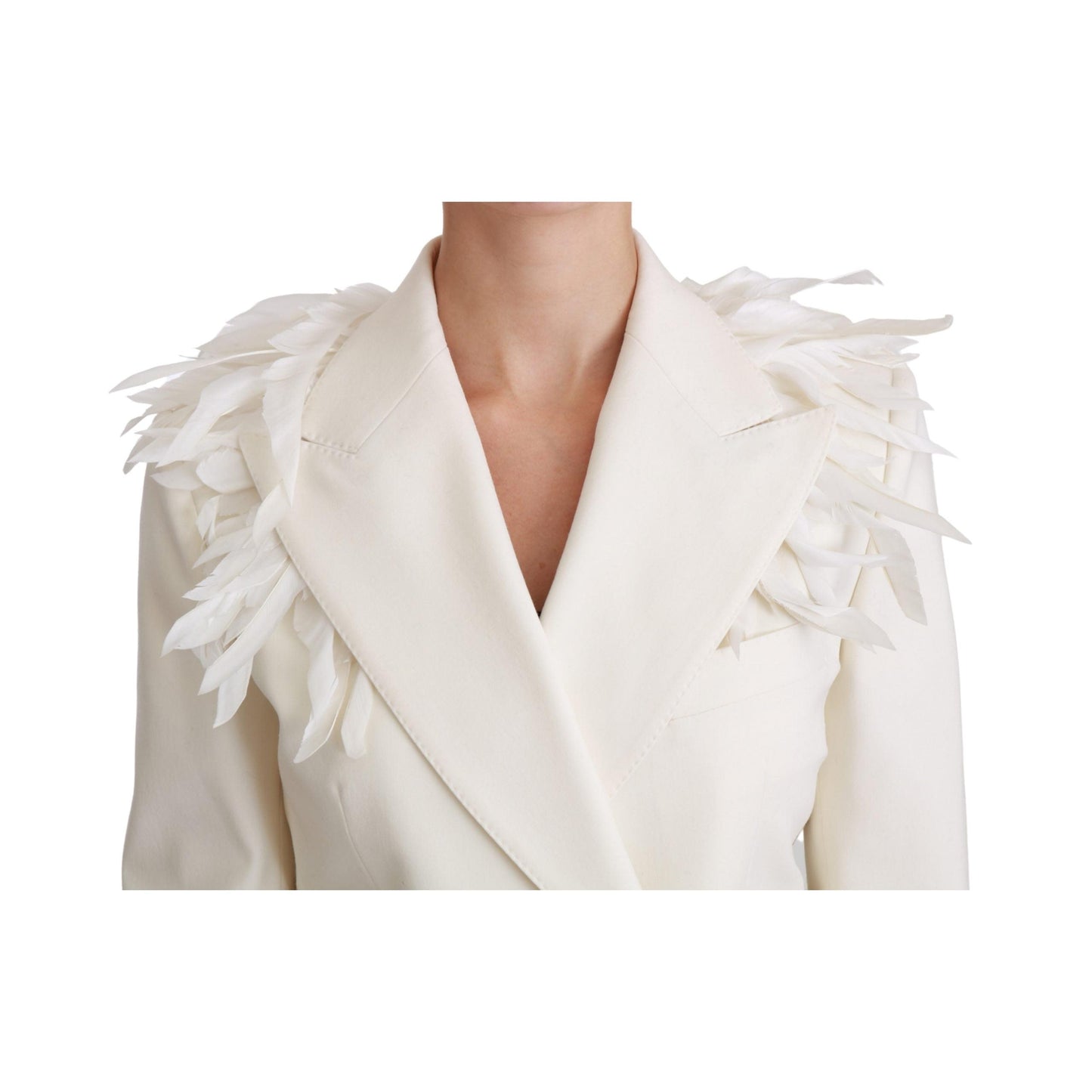 White Double Breasted Coat Wool Jacket