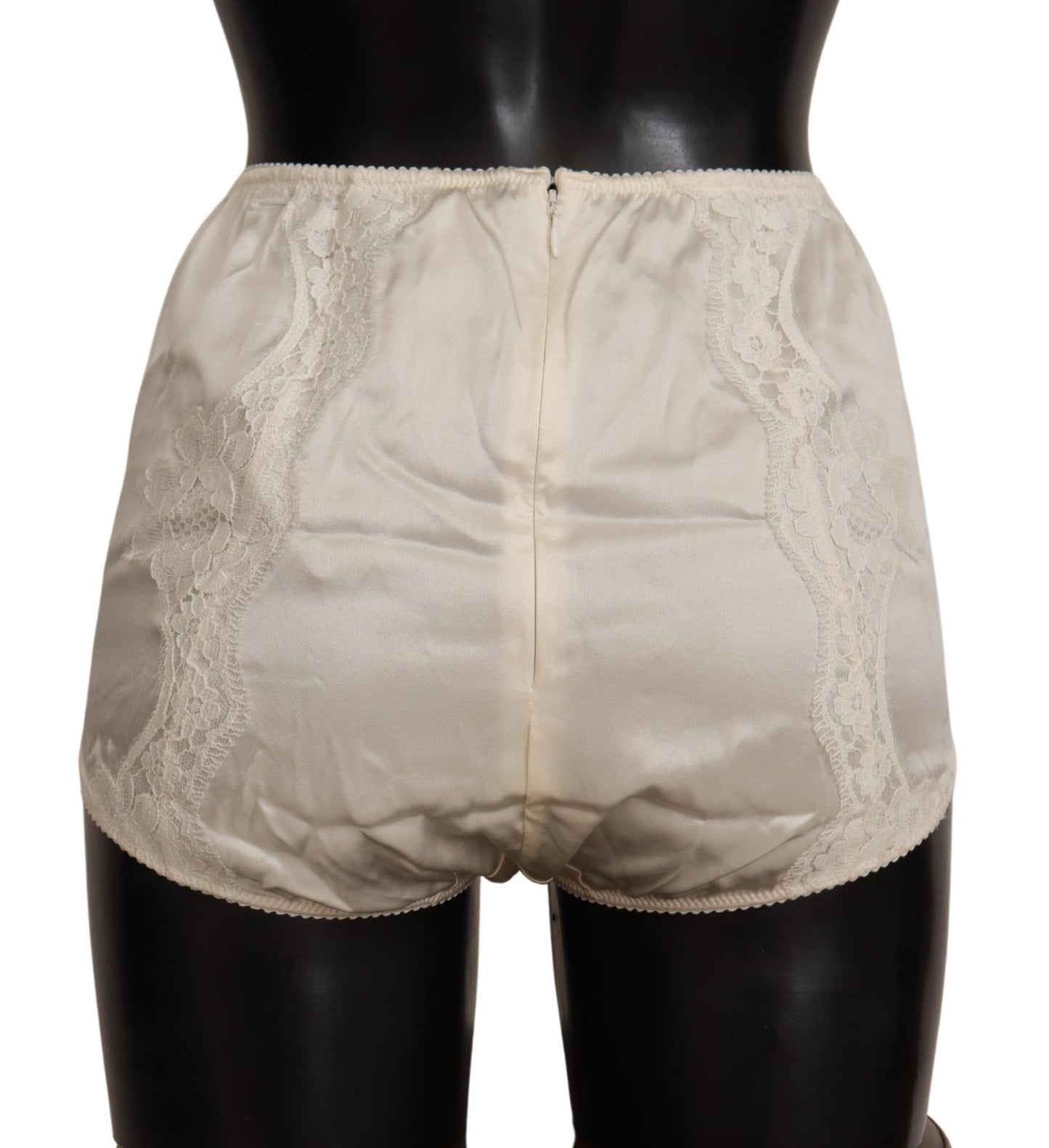 White Silk Stretch Floral Lace Briefs Underwear