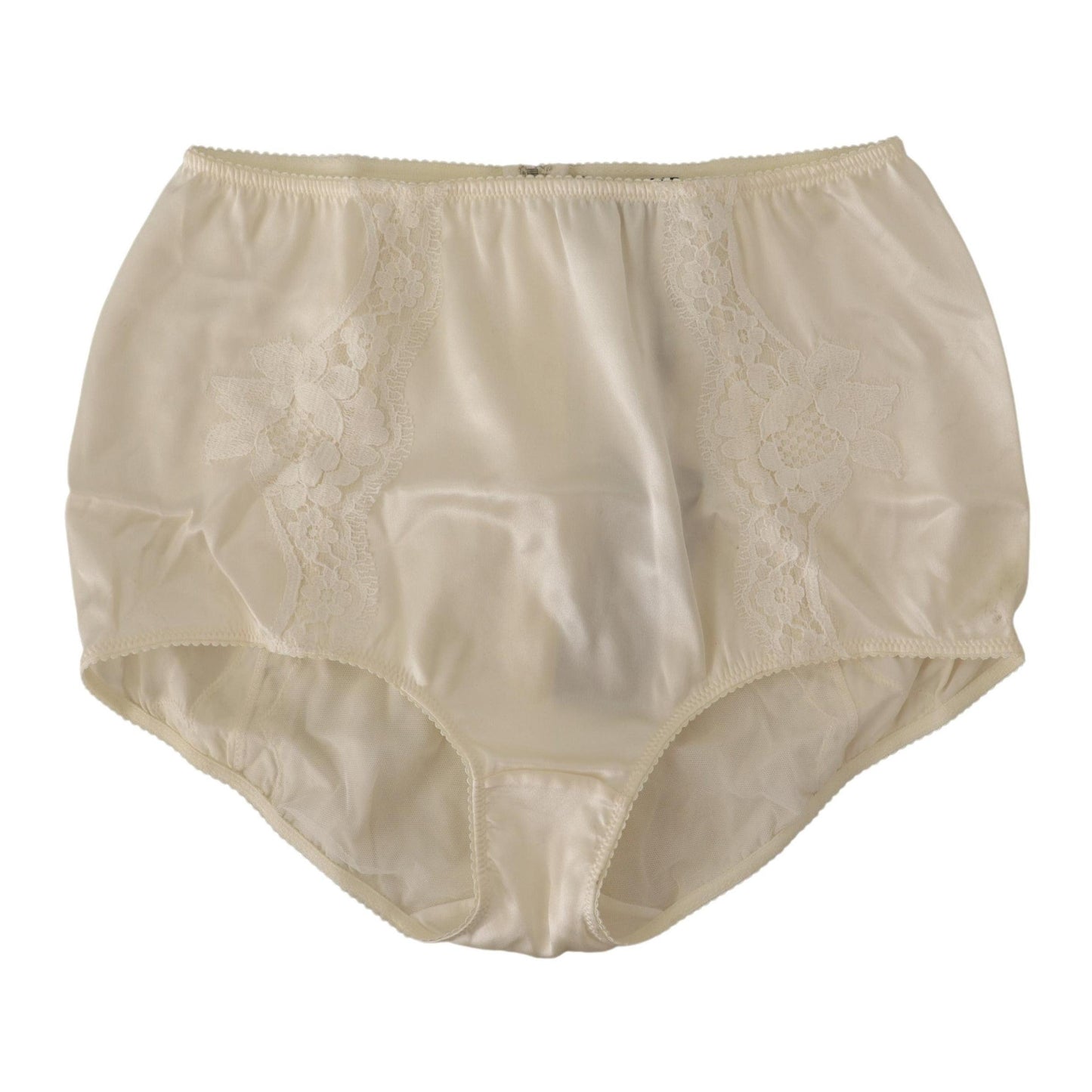 White Silk Stretch Floral Lace Briefs Underwear