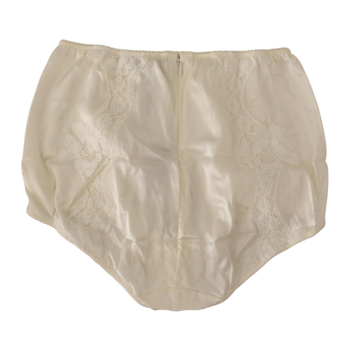 White Silk Stretch Floral Lace Briefs Underwear