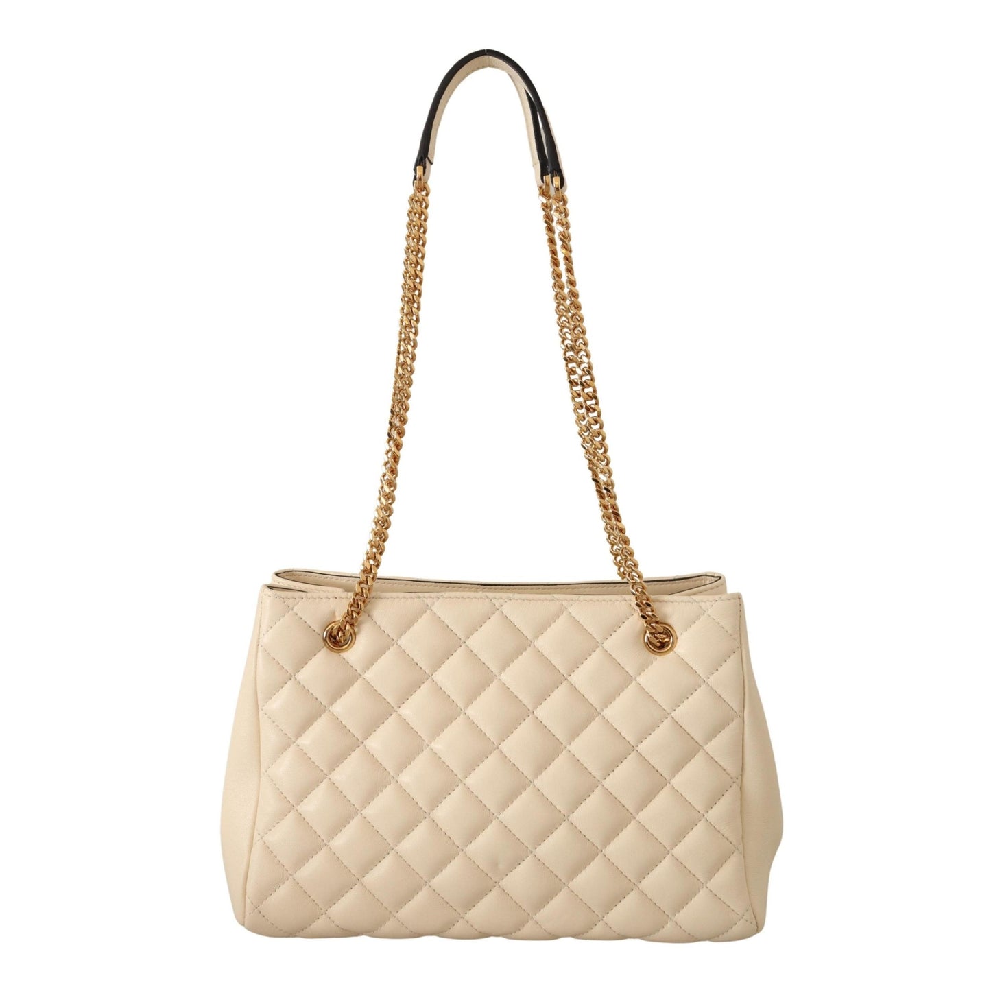 White Quilted Nappa Leather Medusa Tote Handbag - coffeewithmee2
