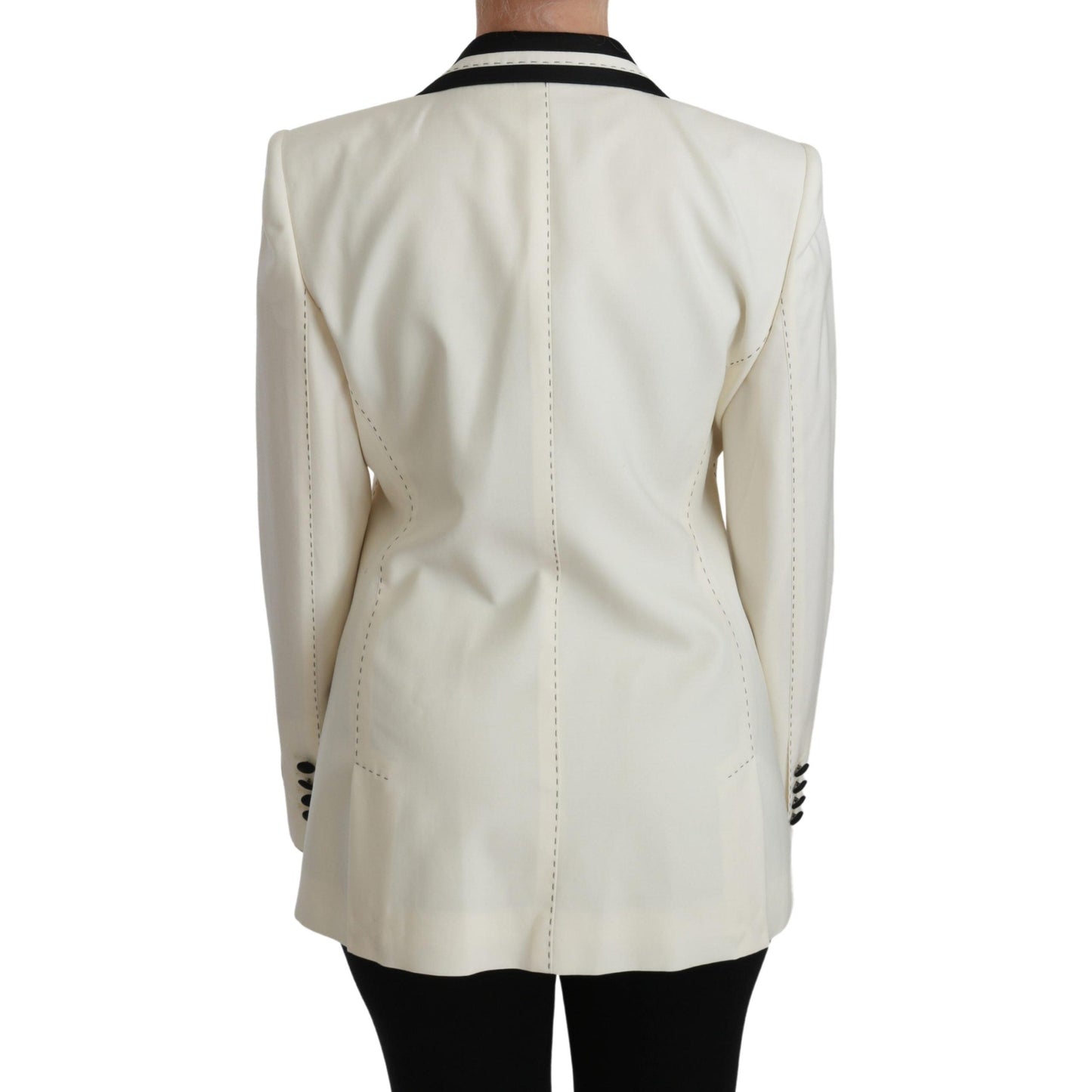 Wool Cream Single Breasted Coat Blazer Jacket