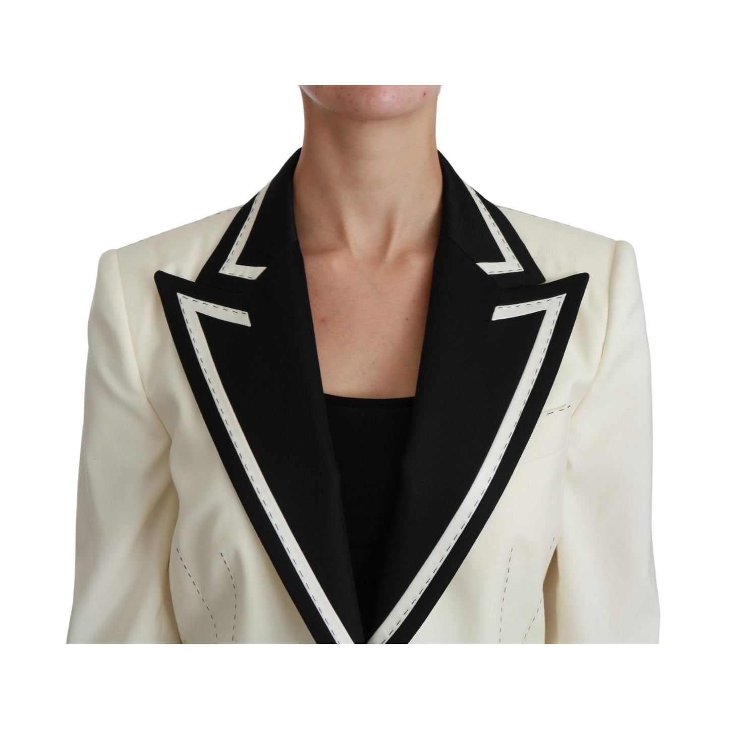 Wool Cream Single Breasted Coat Blazer Jacket