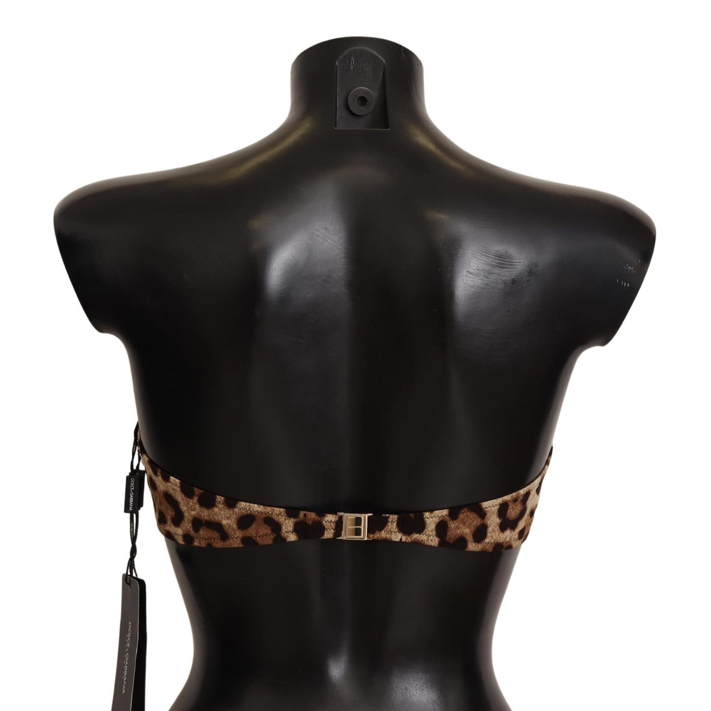 Brown Leopard Print Bandeau Swimwear Bikini Top