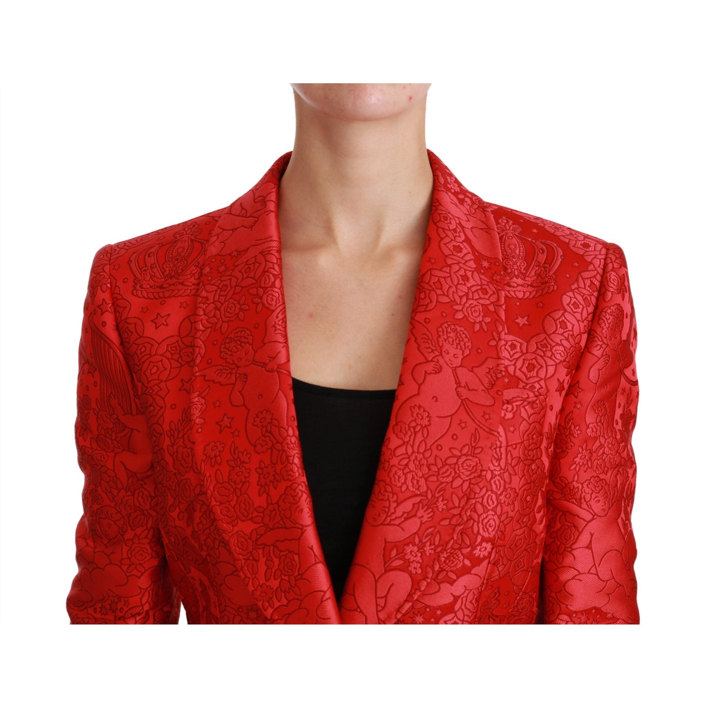 Red Floral Angel Blazer Coat Jacket