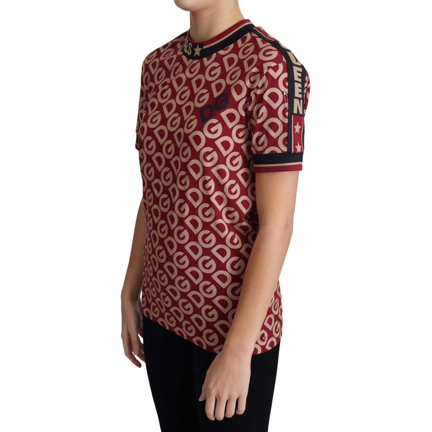 Burgundy DG Mania Print Cotton Jersey