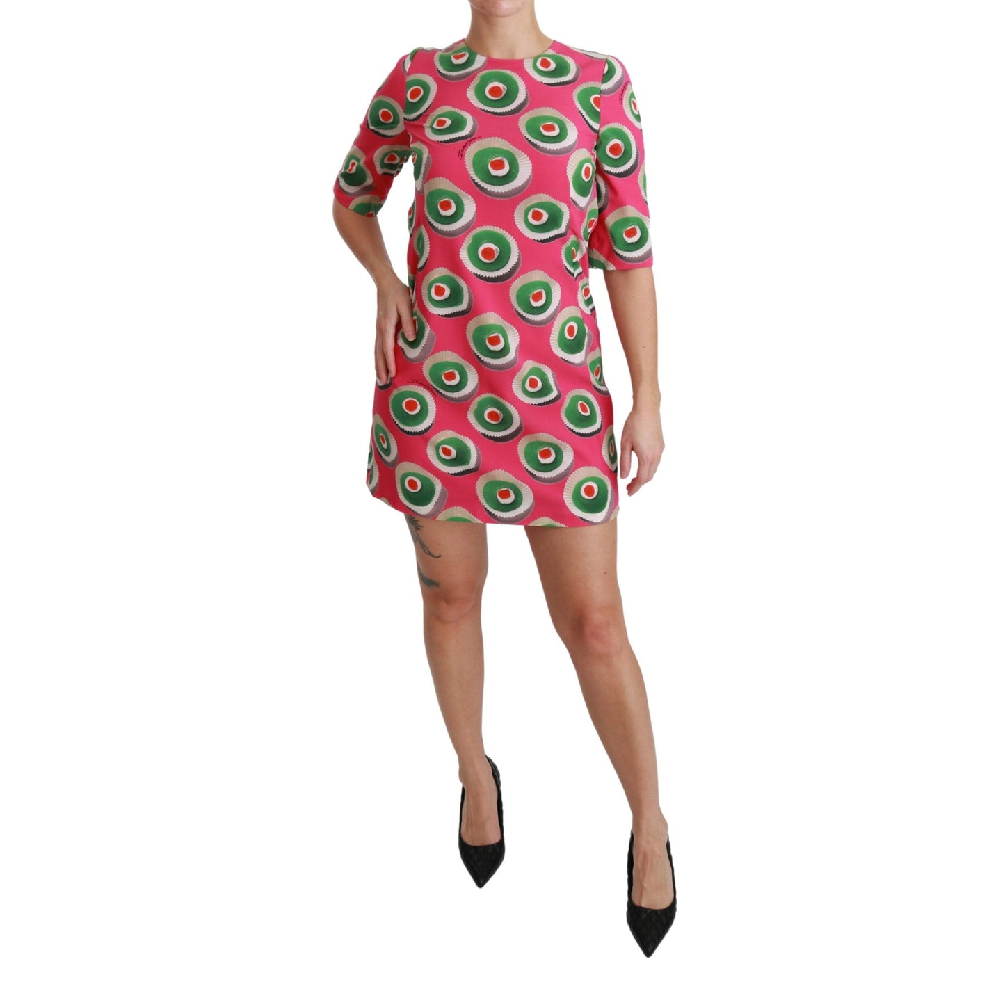 Pink Silk Cup Cake Shift Stretch Dress