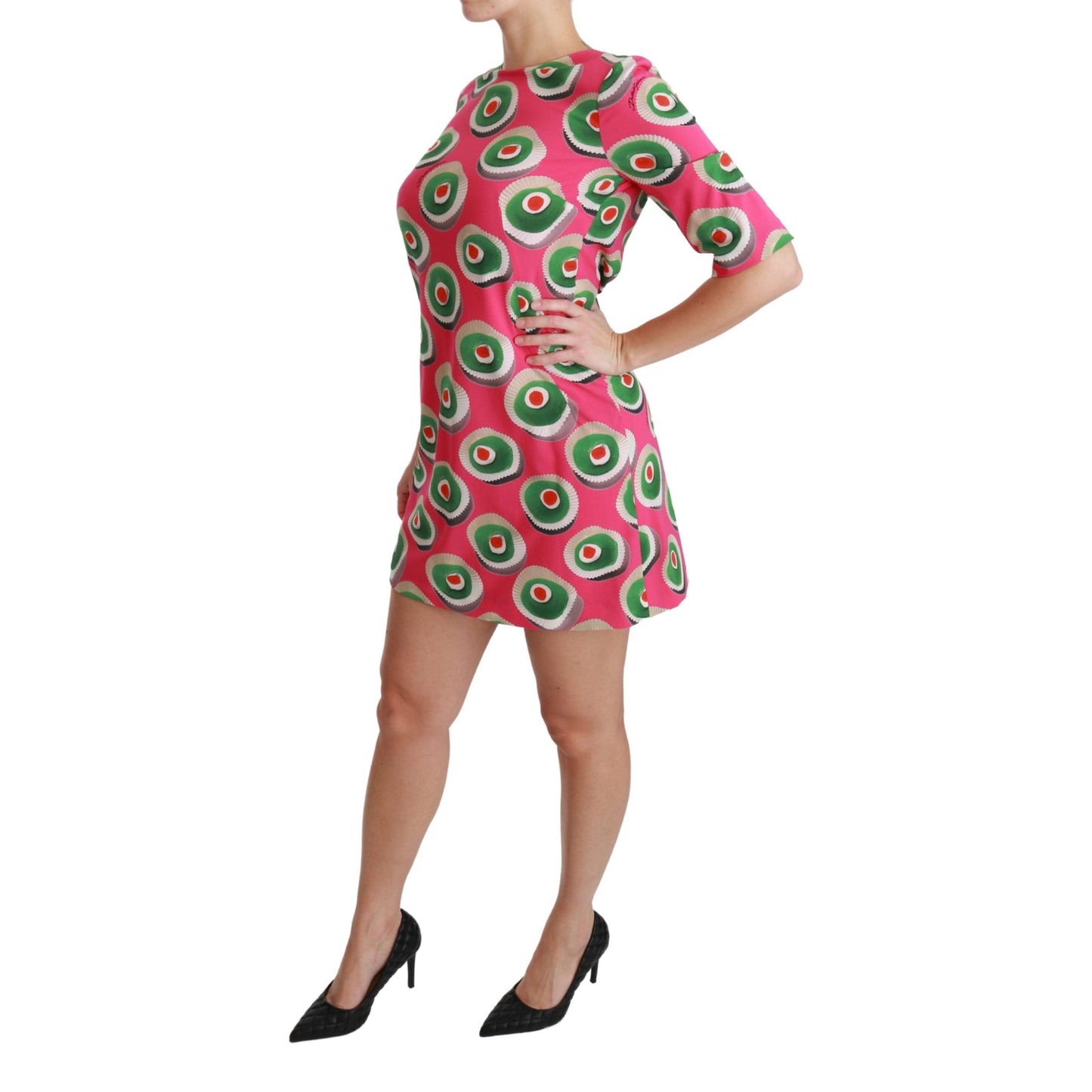 Pink Silk Cup Cake Shift Stretch Dress