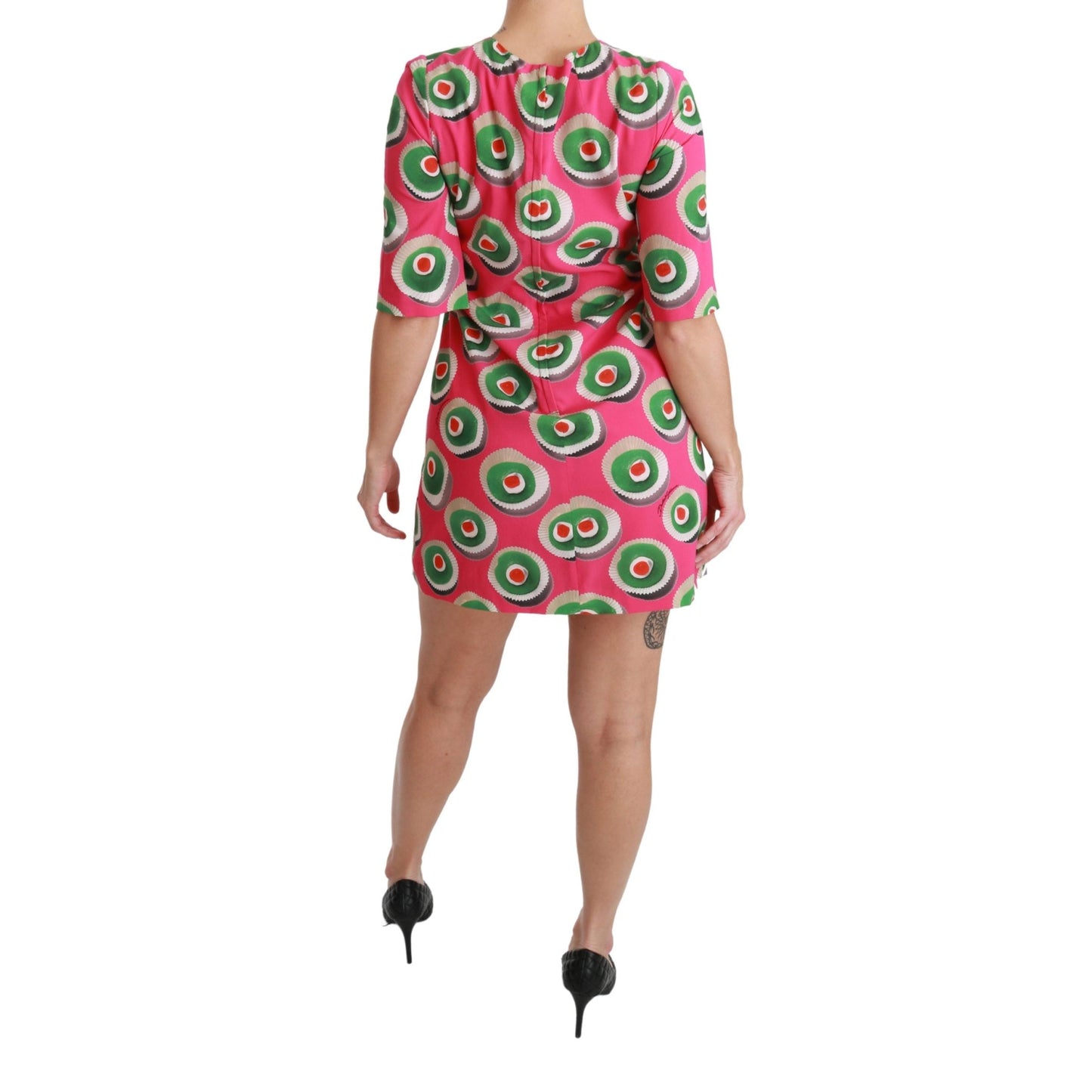 Pink Silk Cup Cake Shift Stretch Dress