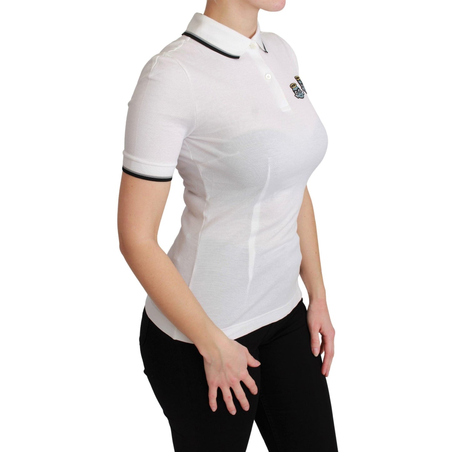 White Cotton Polo #dgfamily T-shirt