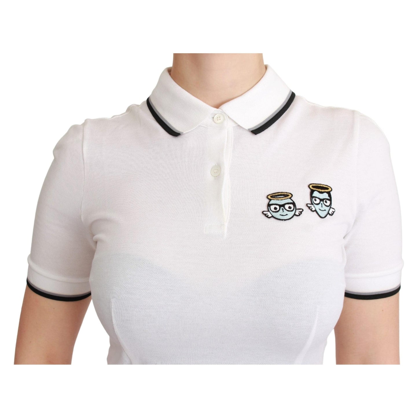 White Cotton Polo #dgfamily T-shirt