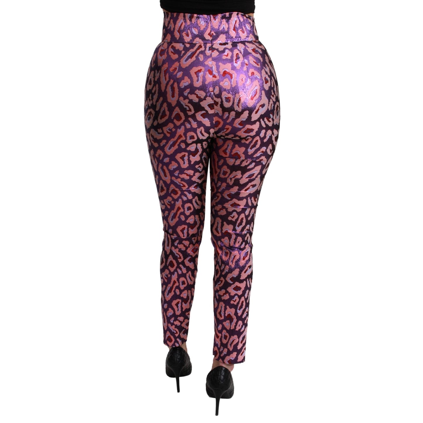 Multicolor Patterned Cropped High Waist Pants