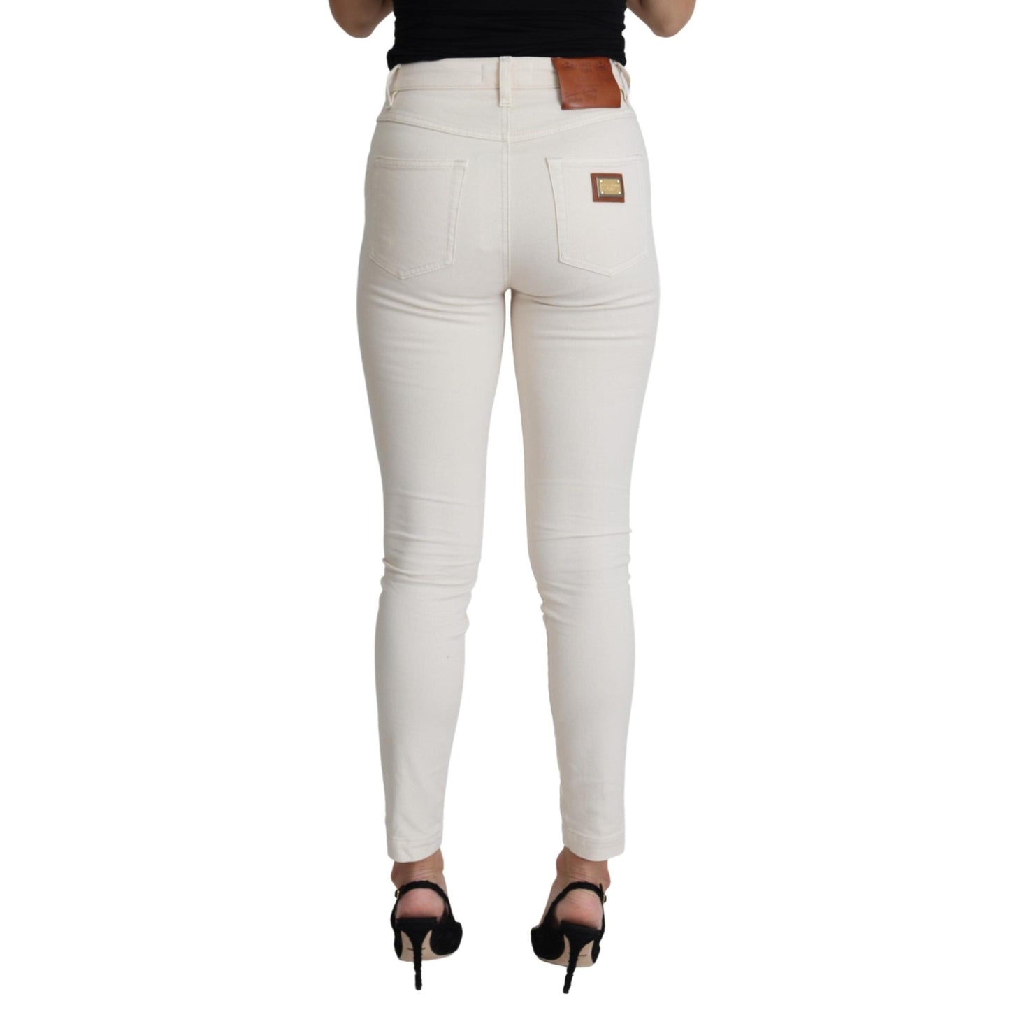 White Cotton Stretch Skinny Denim Trouser Jeans