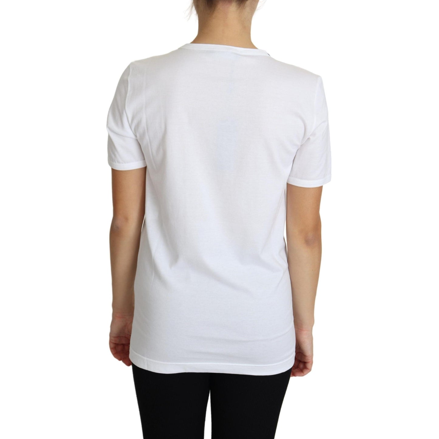 White San Valentino Heart Crystals T-shirt Top