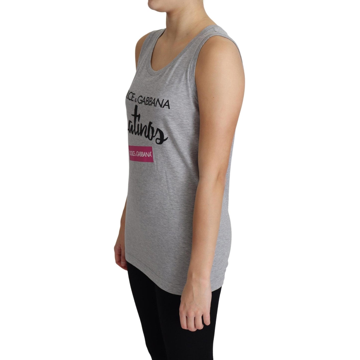 Gray Latinos Print Cotton Sleeveless Tank Top