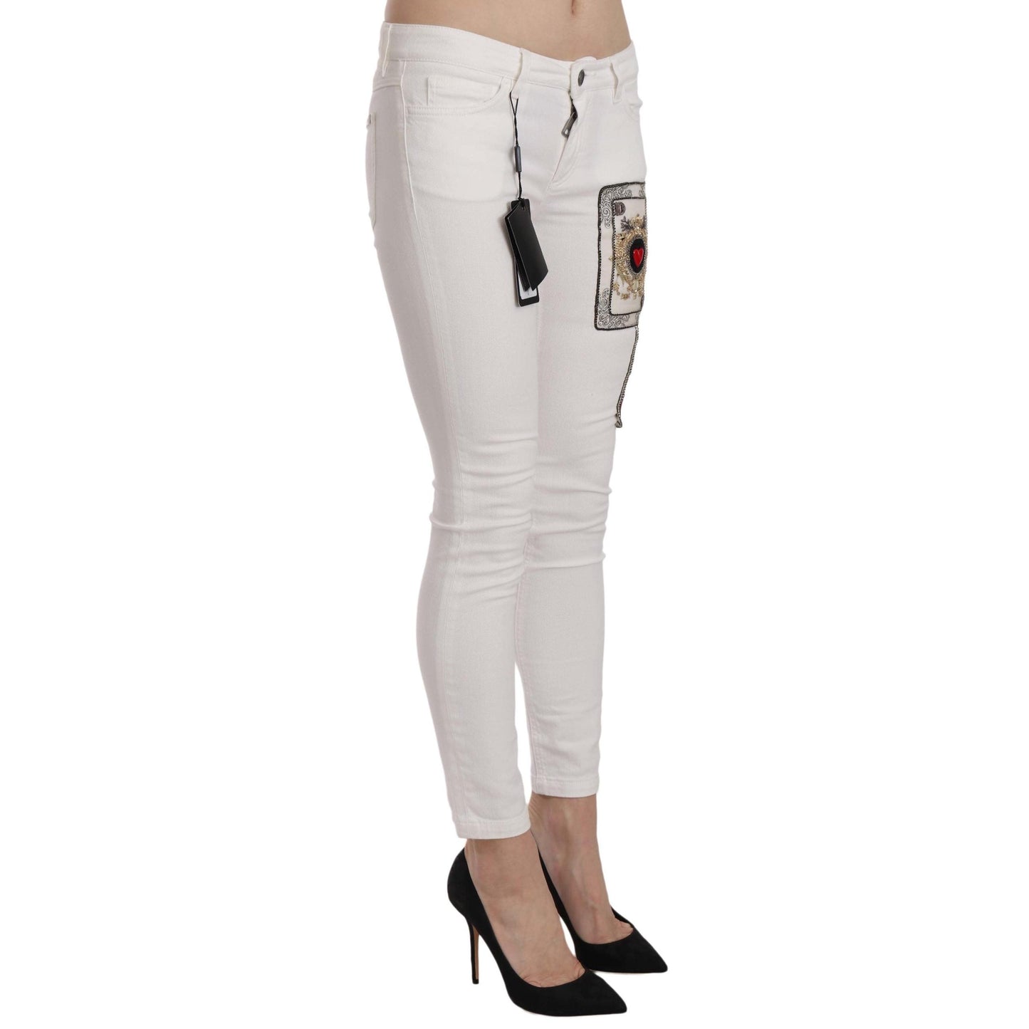 Queen Of Hearts Crystal Skinny Jeans - coffeewithmee2