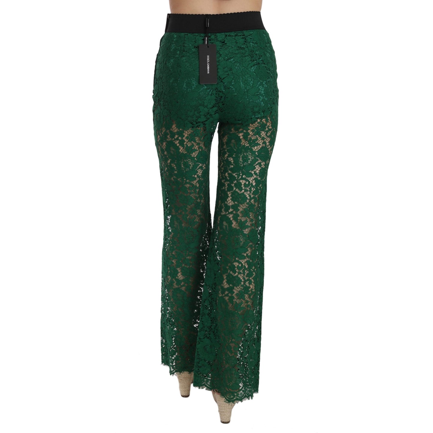 Floral Lace Green Palazzo Trouser Pants
