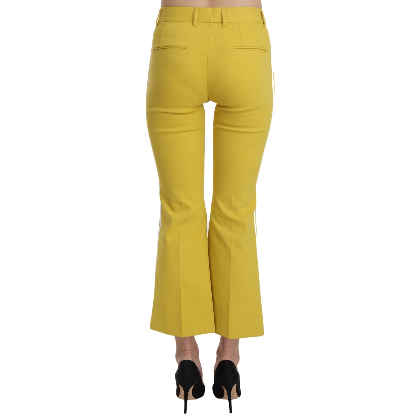 Yellow Flared Bootcut Capri Cotton Pants - coffeewithmee2