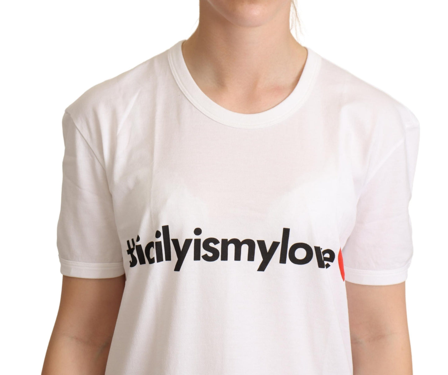 White Cotton #sicilyismylove Top T-shirt