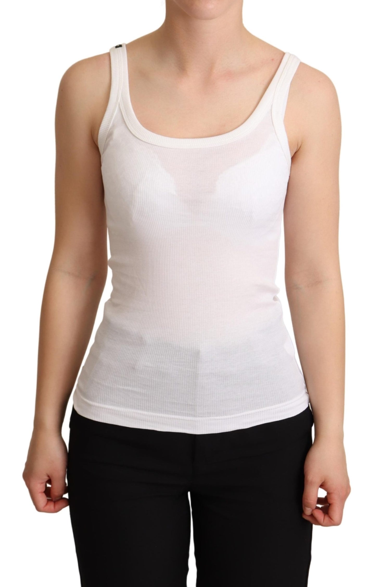 White Cotton Top Canotta Tank Top T-shirt