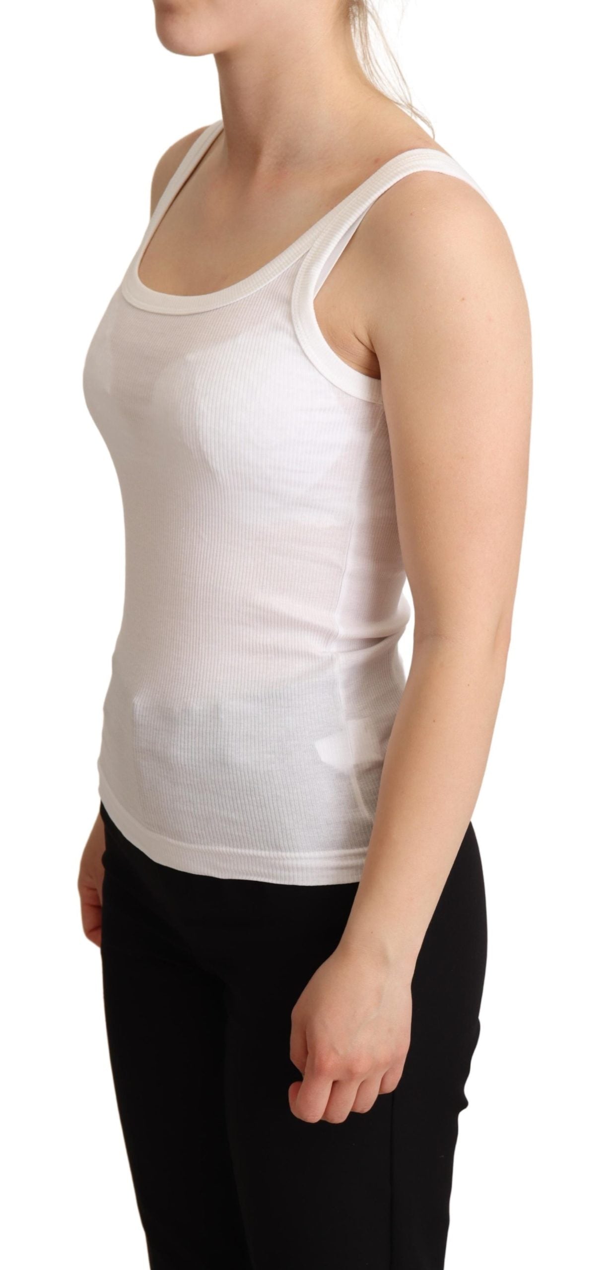 White Cotton Top Canotta Tank Top T-shirt
