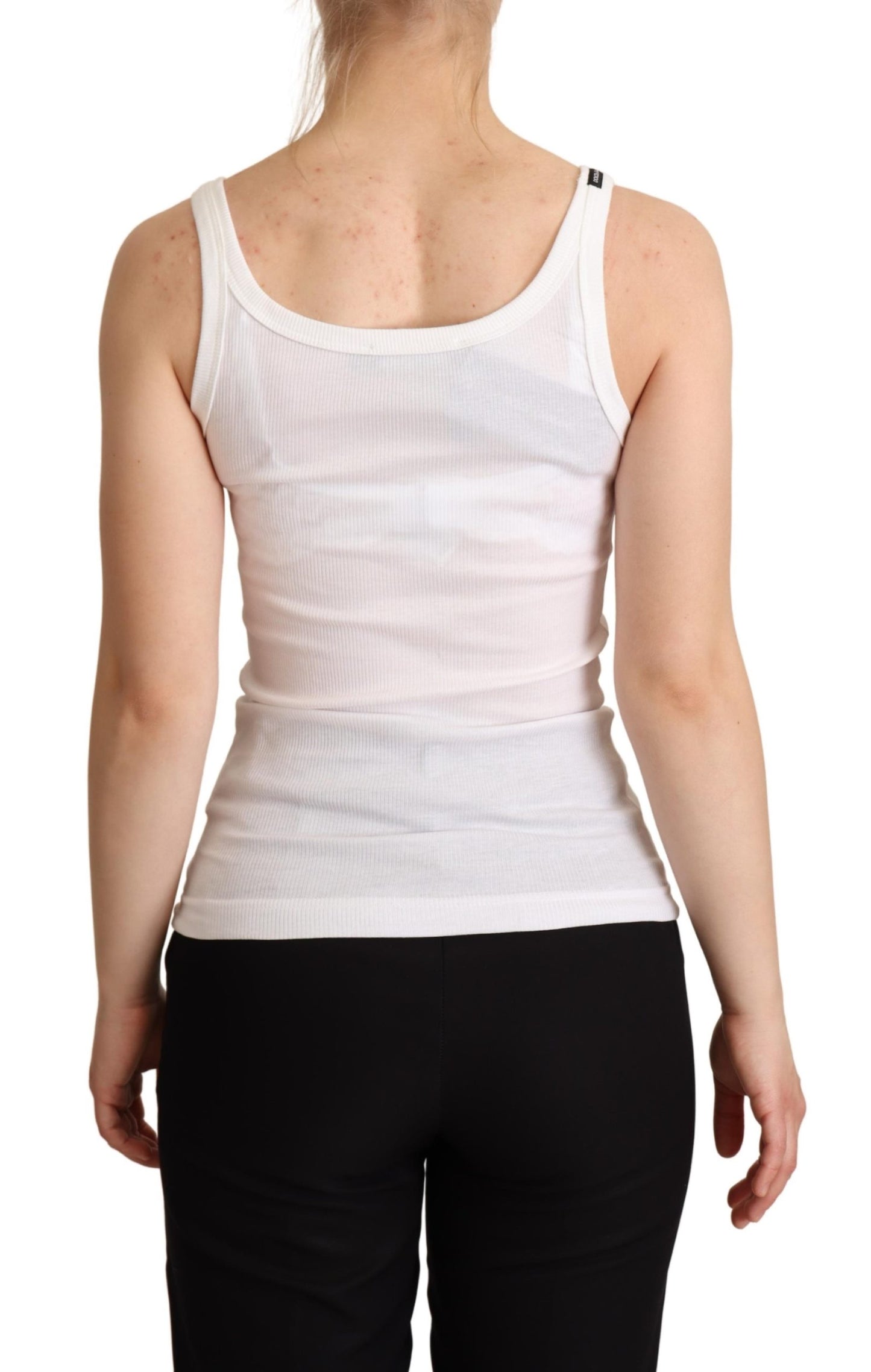 White Cotton Top Canotta Tank Top T-shirt