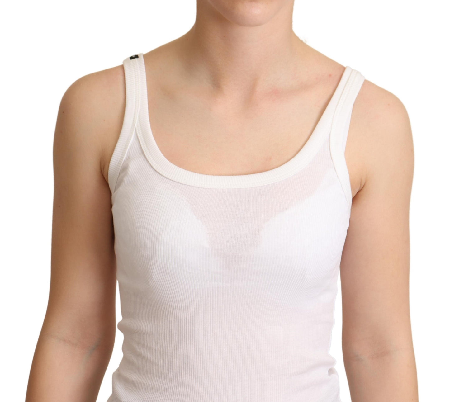 White Cotton Top Canotta Tank Top T-shirt