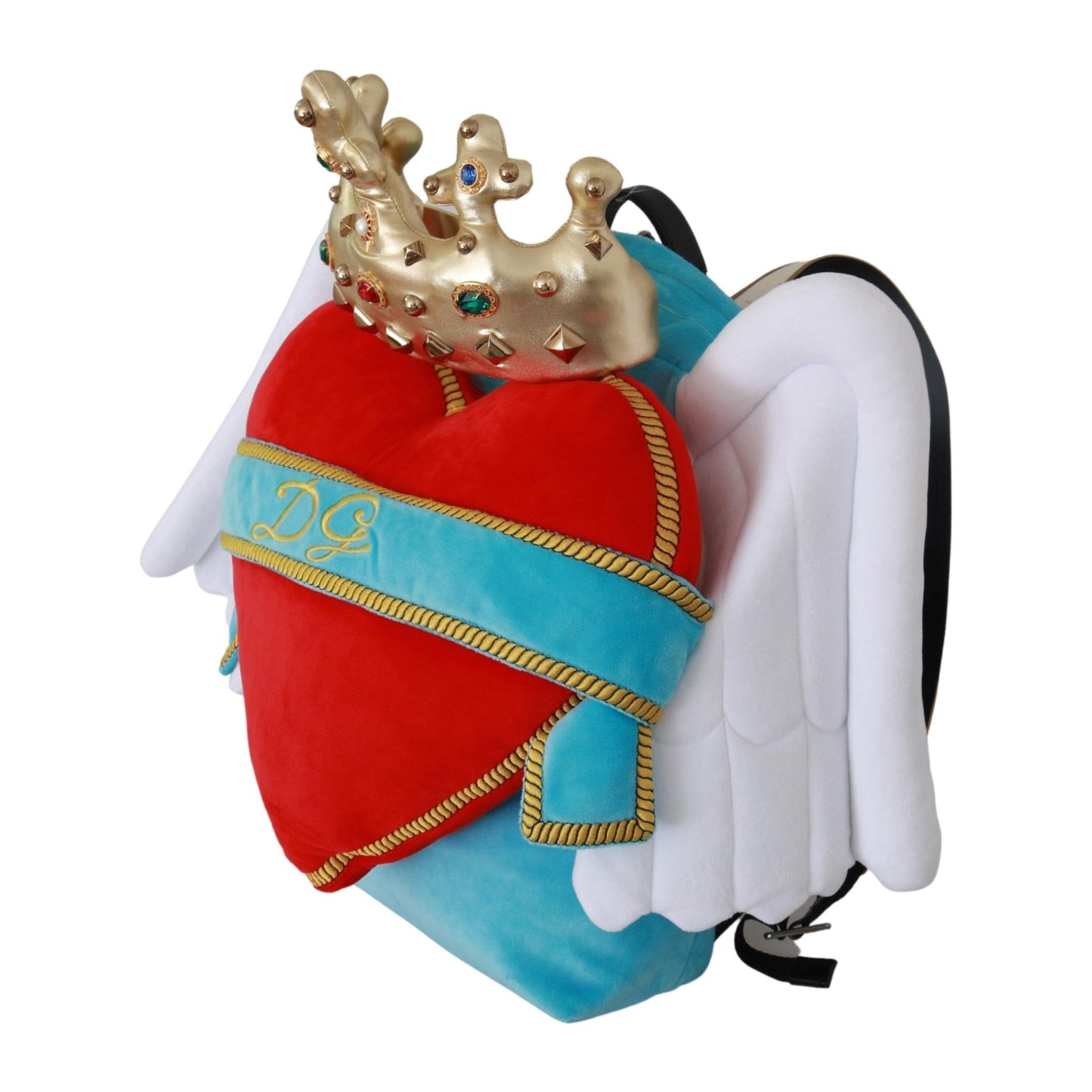 Red Blue Heart Wings DG Crown School Backpack - coffeewithmee2