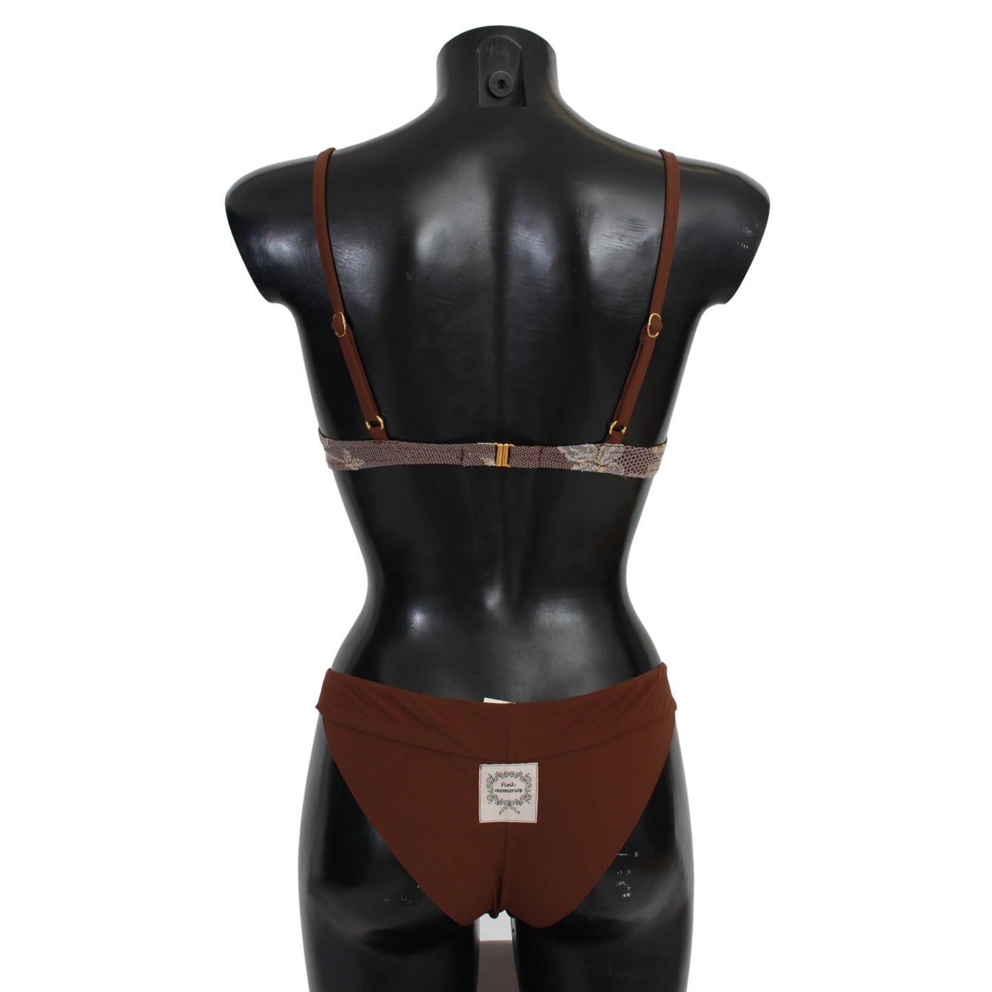 Brown Lace Beachwear Two Piece Bikini Swimsuit