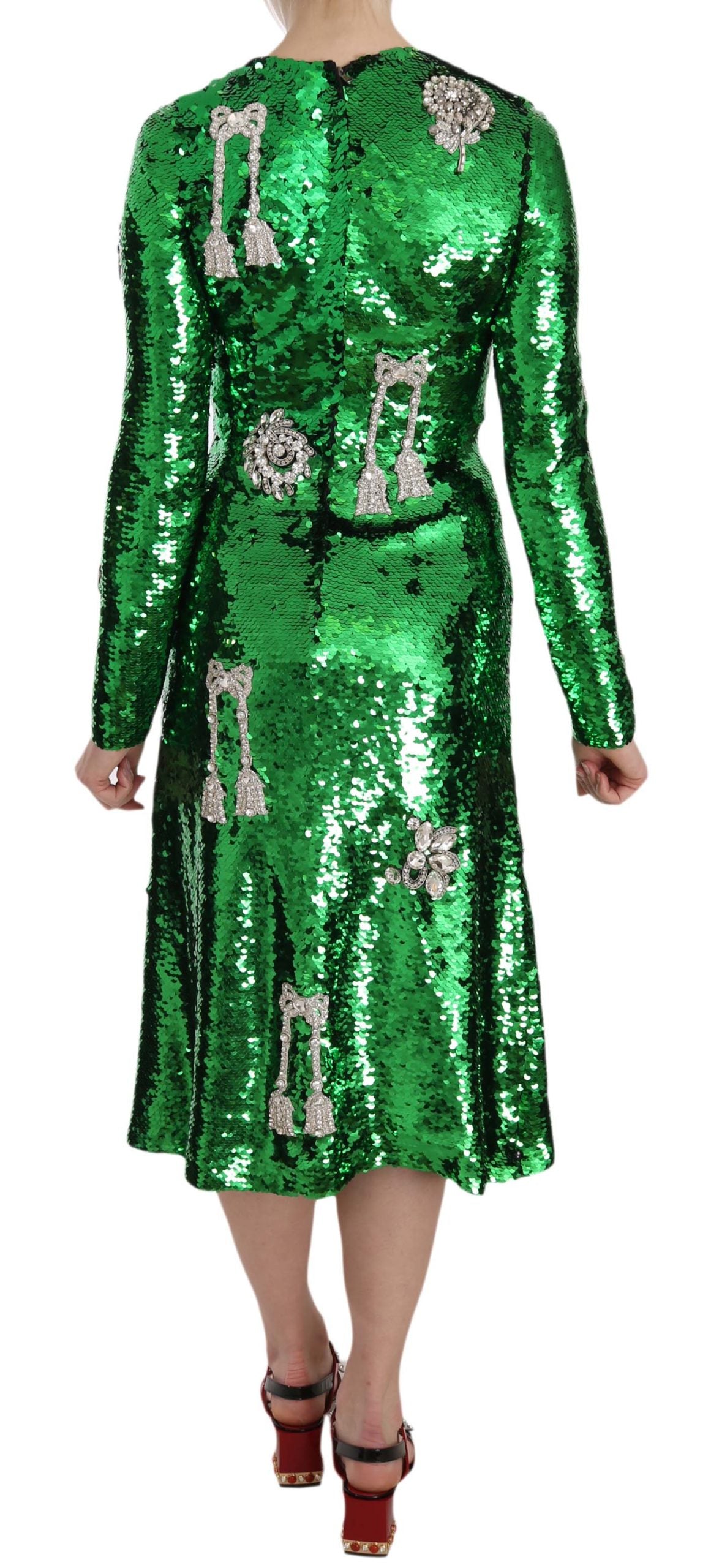 Green Sequin Swarovski Crystal Dress