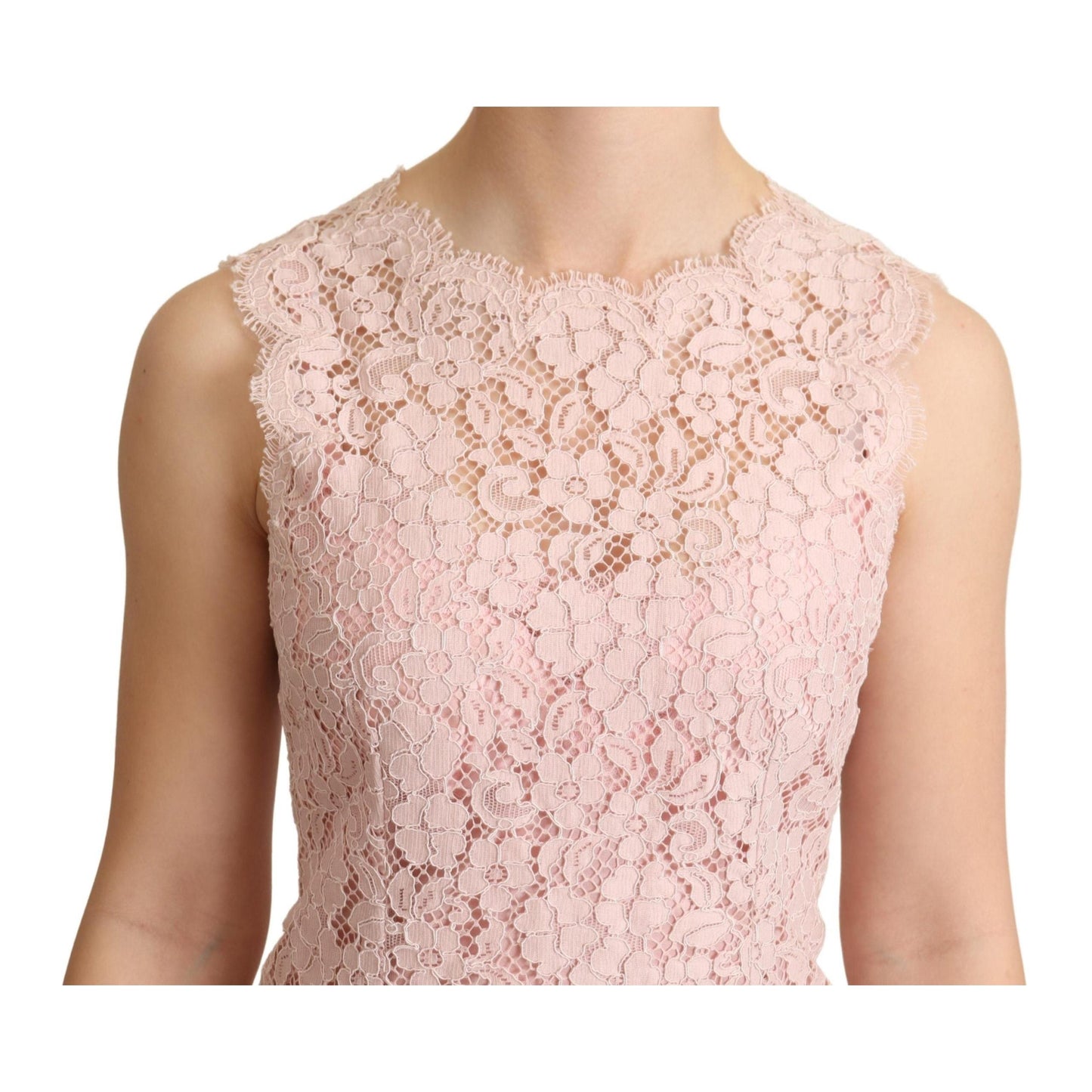 Pink Floral Lace Sleeveless Tank Blouse Top