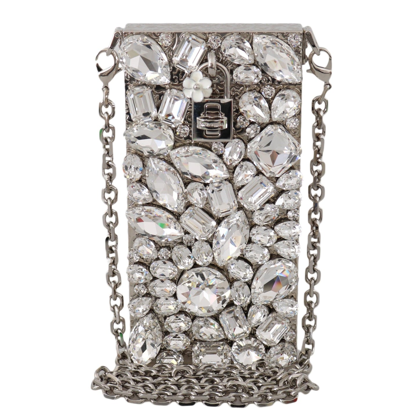 Cross Body Silver Crystal Brass Crystal Purse - coffeewithmee2