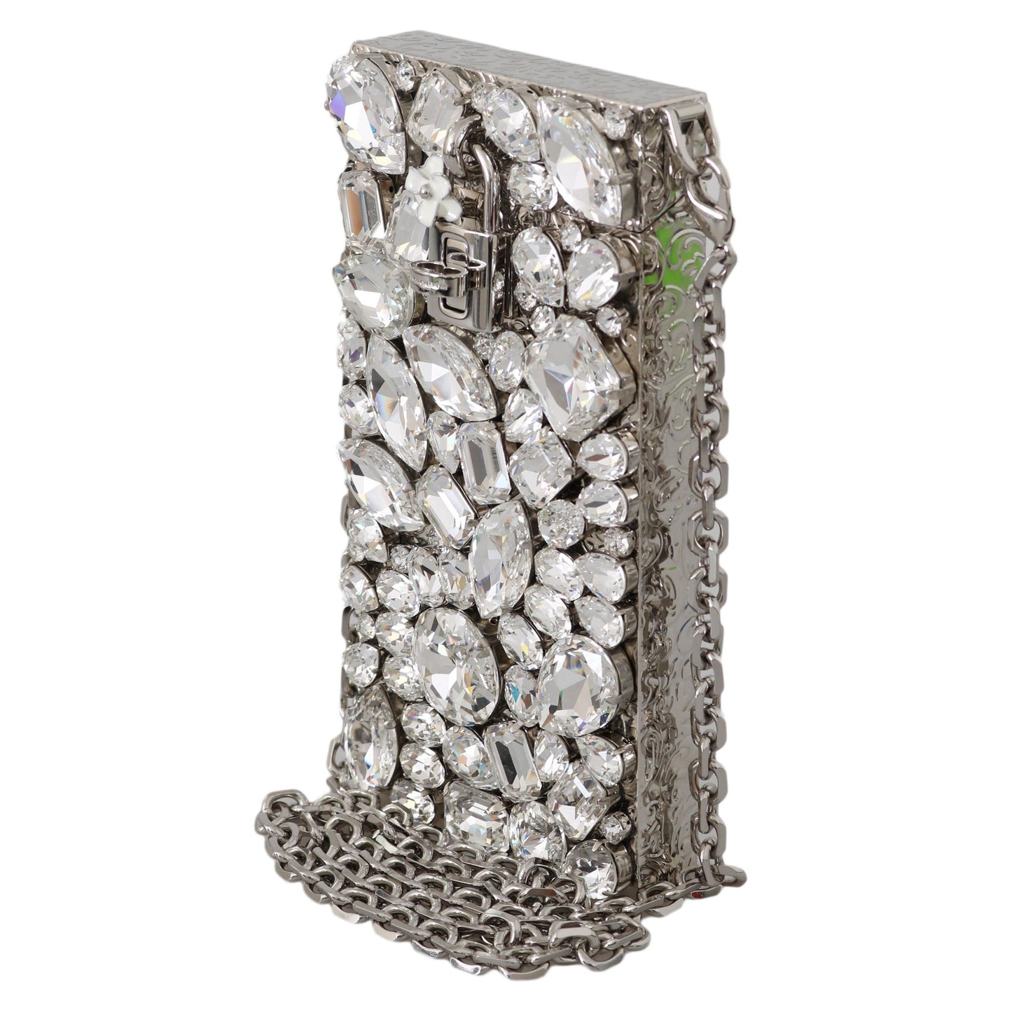 Cross Body Silver Crystal Brass Crystal Purse - coffeewithmee2