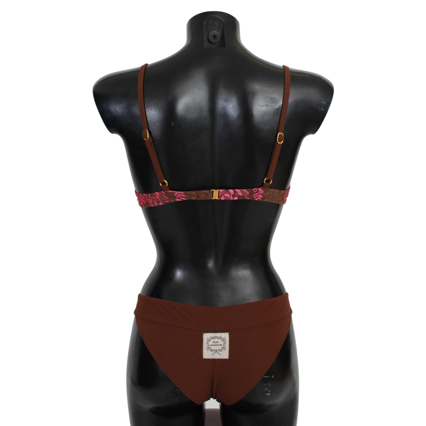 Pink Brown Two Piece Swimsuit Beachwear