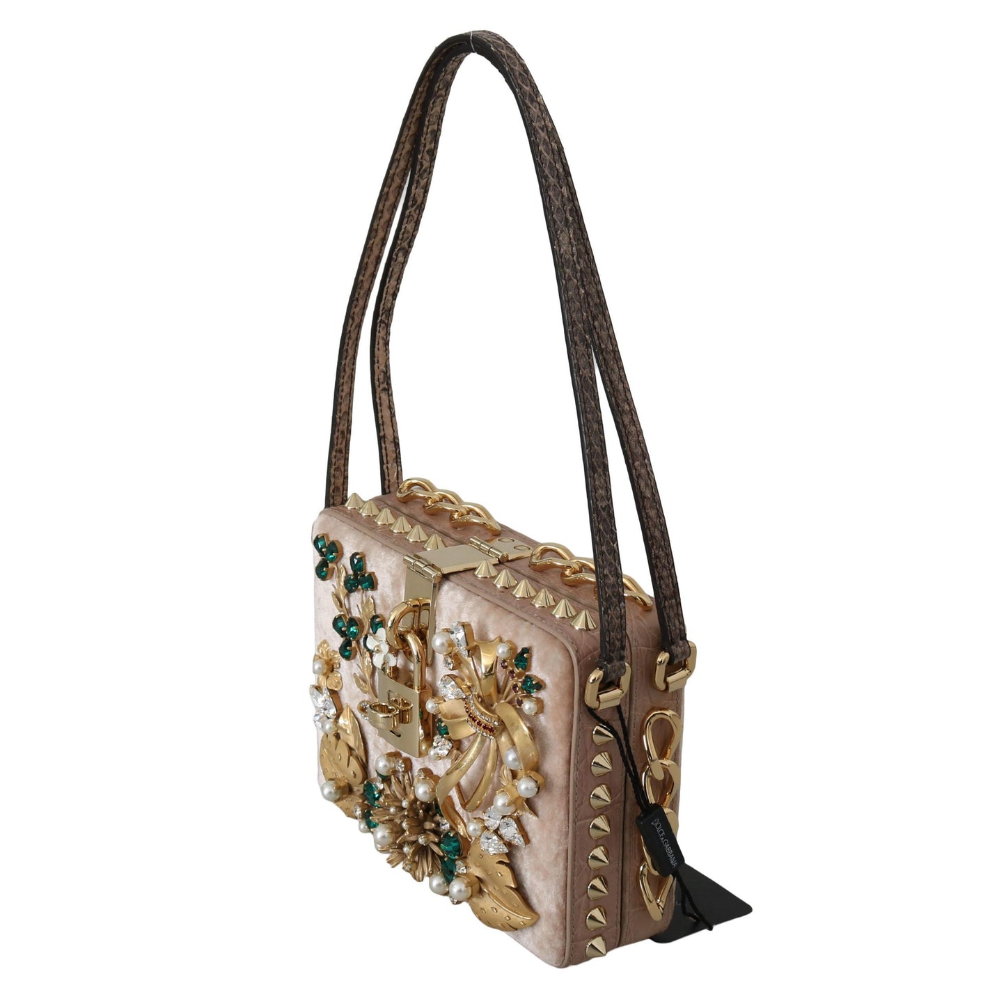 Pink Velvet Leather Gold Crystal Clutch Box Purse - coffeewithmee2