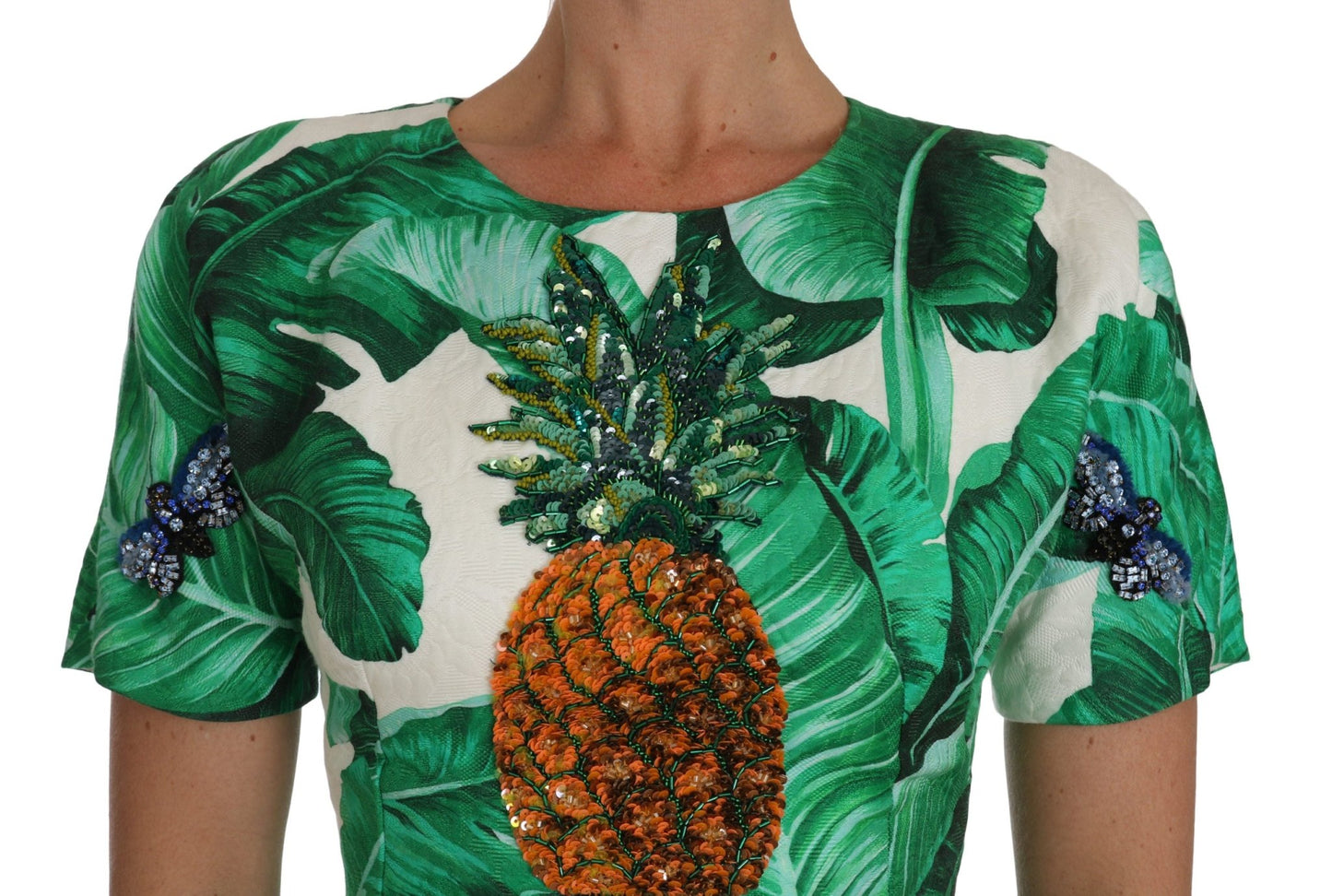 A-Line Banana Leaf Pineapple Crystal Dress - coffeewithmee2