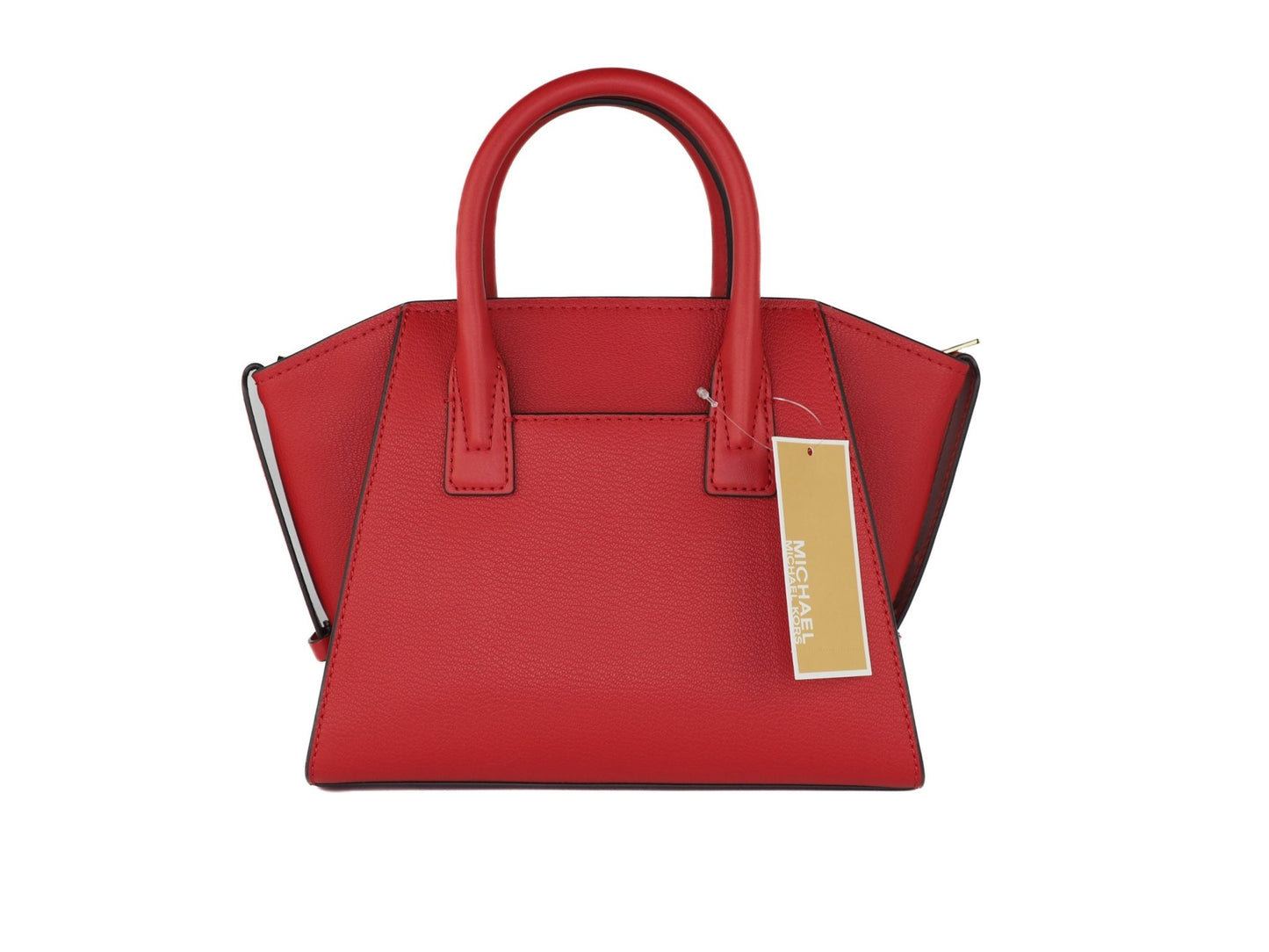 Avril Small Pebble Leather Top Zip Satchel Crossbody Handbag (Flame Solid) - coffeewithmee2Michael KorsP0428S