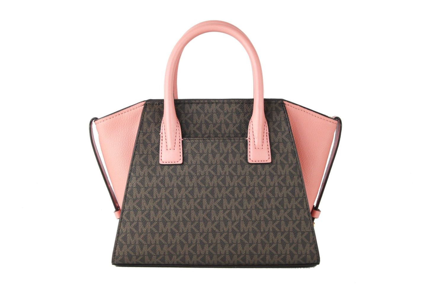 Avril Small Signature Leather Top Zip Satchel Crossbody Handbag (Sunset Rose/Brown Signature) - coffeewithmee2Michael KorsP0280S